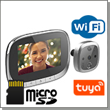 Дверной видеоглазок с монитором Tuya Wi-Fi iHome SW2-Tuya с записью на карту памяти и датчиком движения